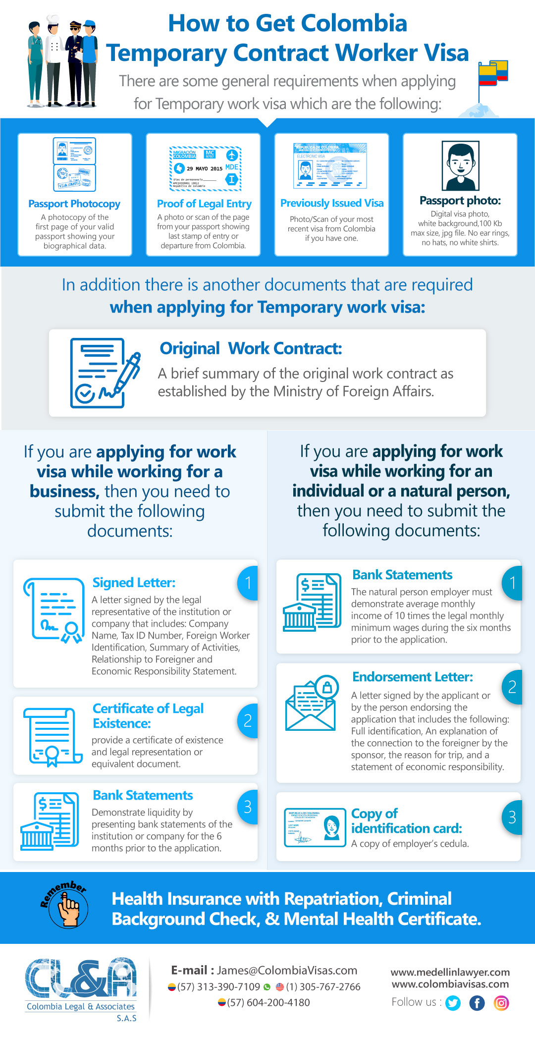 How to get Colombia Temporary Contract Worker Visa 2025